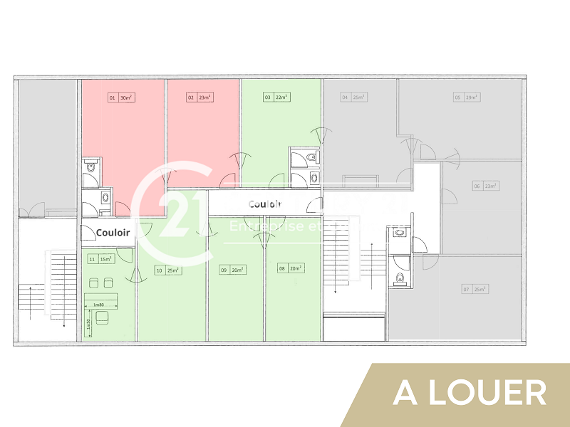 Bureaux à louer - 20.0 m2 - 44 - Loire-Atlantique