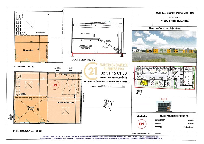 Agrandir la photo Local d'activité à vendre - 196.0 m2 - 44 - Loire-Atlantique